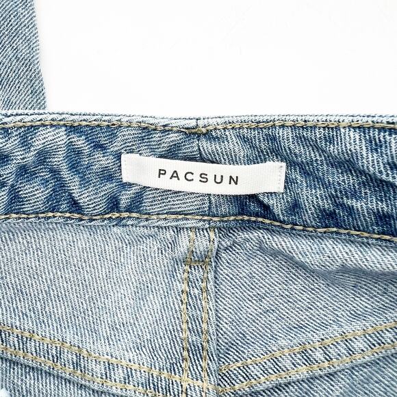 Pacsun Blue Denim Distressed Mom Jeans 24 - Picture 3 of 4